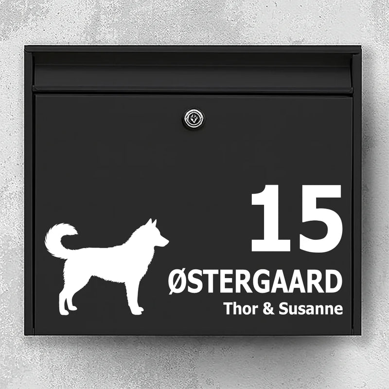 Postkasseklistremerke med Siberian Husky