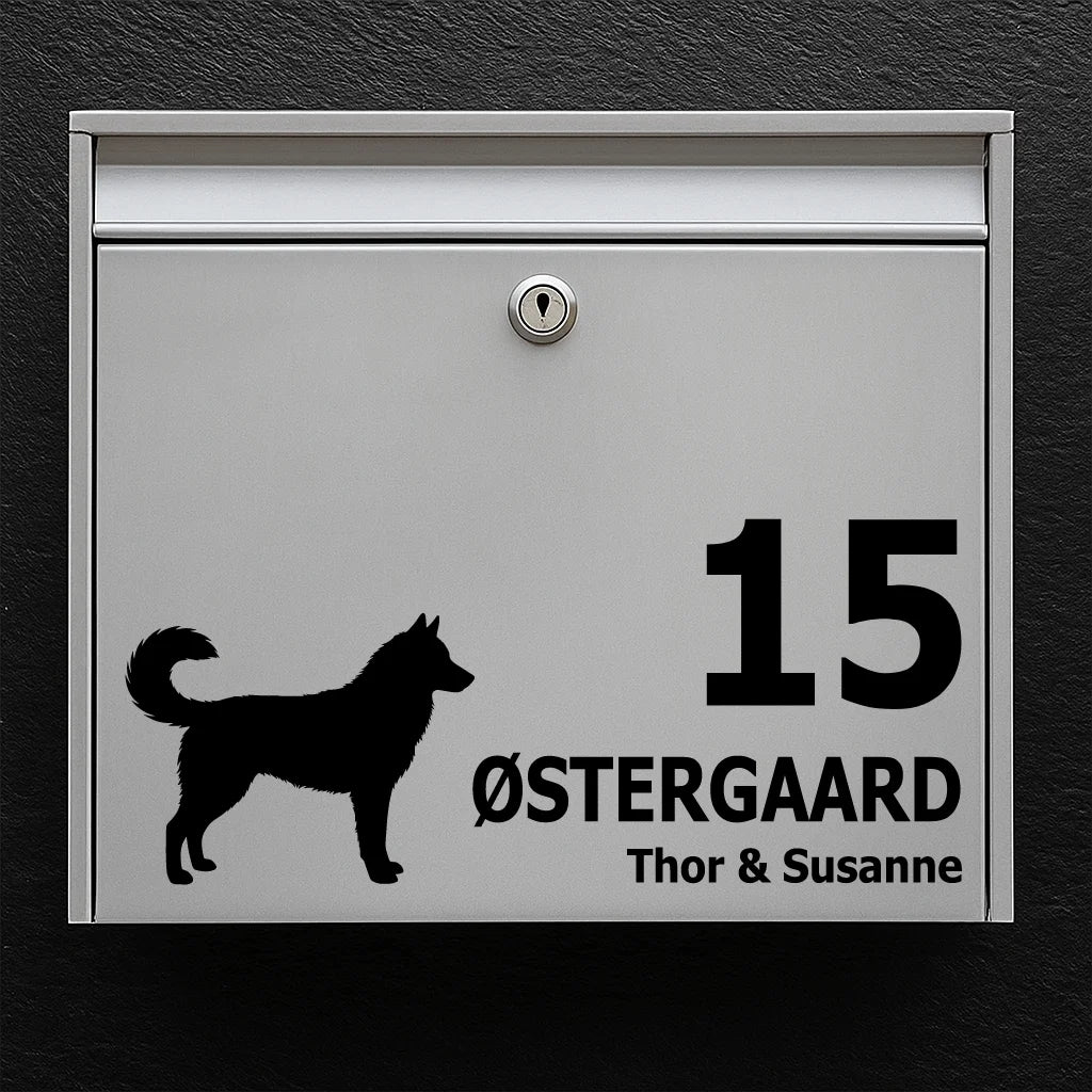 Postkassesticker med Siberian Husky