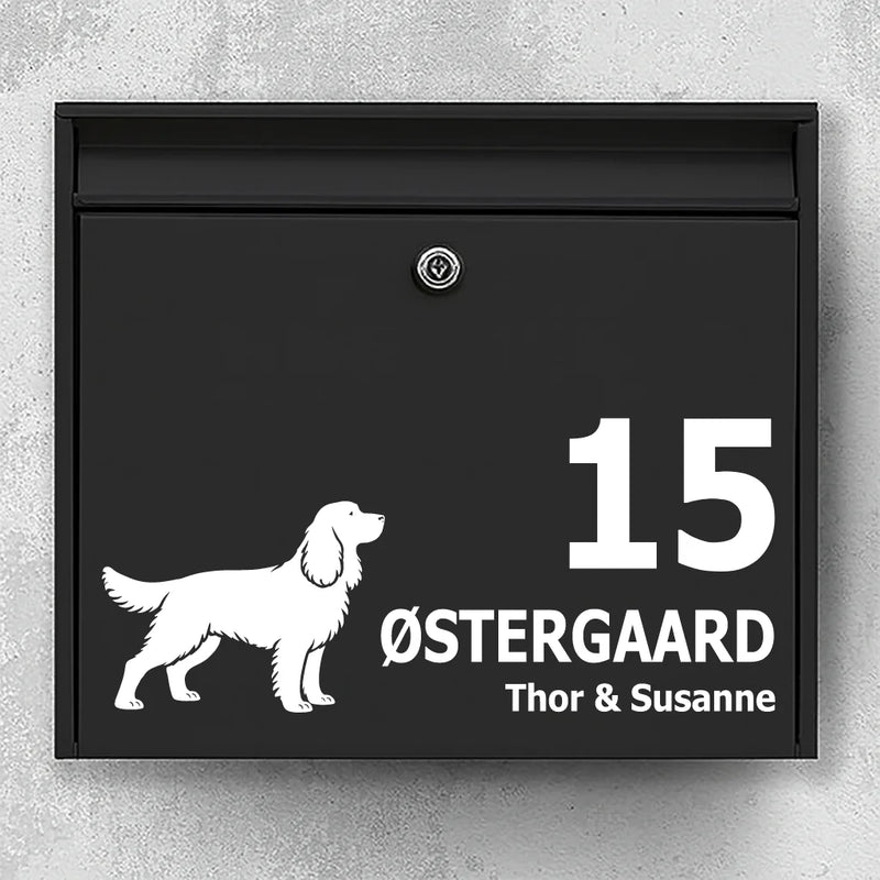 Postkasseklistremerke med Springer spaniel