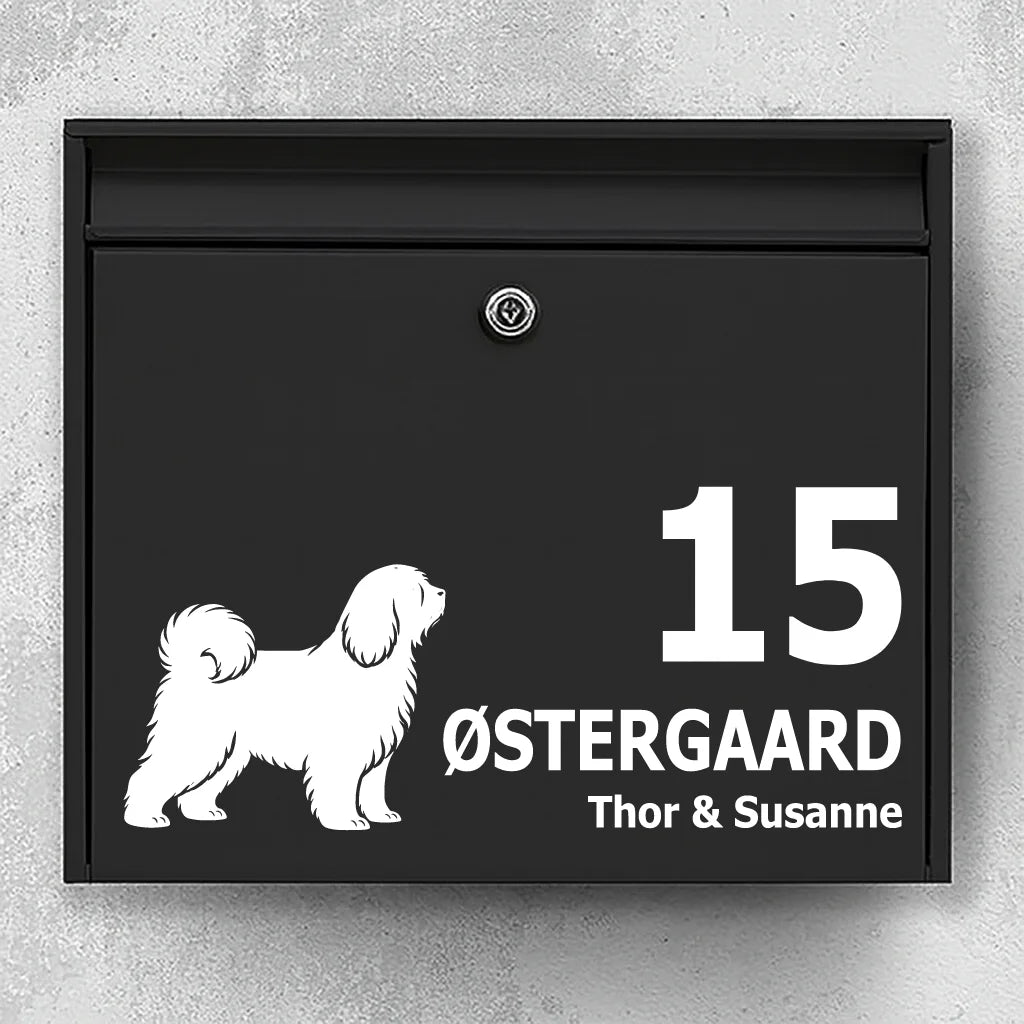 Postkassesticker med tibetansk terrier